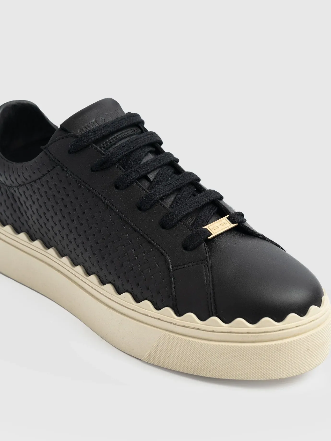 Sneakers|Shoes|Saint and Sofia Brook Scallop Sneaker - Black