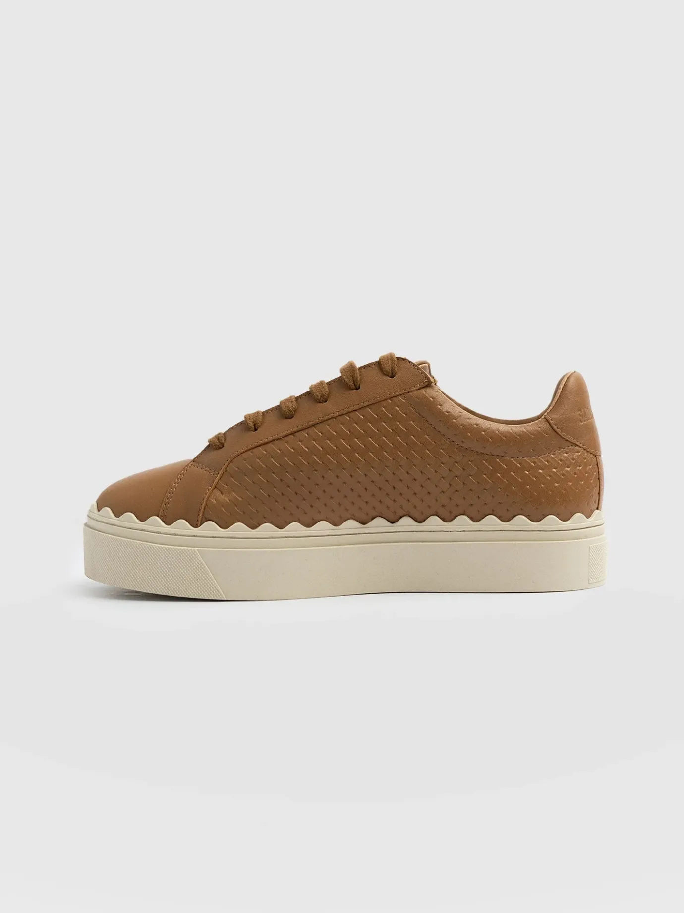 Shoes|Sneakers|Saint and Sofia Brook Scallop Sneaker - Tan