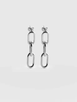 Silver Jewelry|Jewelry|Saint and Sofia Cable Chain Drop Earrings - Silver