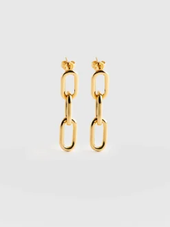 Gold Jewelry|Earrings|Saint and Sofia Cable Chain Drop Earrings - Gold