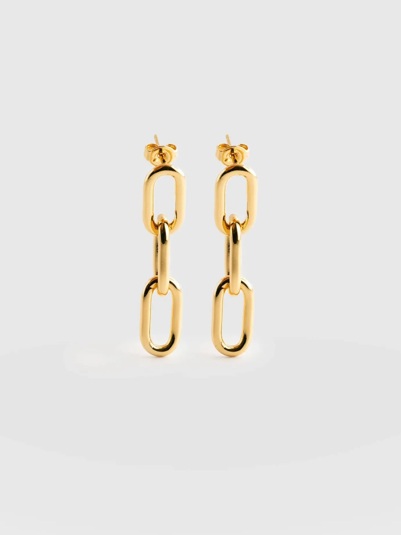 Gold Jewelry|Earrings|Saint and Sofia Cable Chain Drop Earrings - Gold