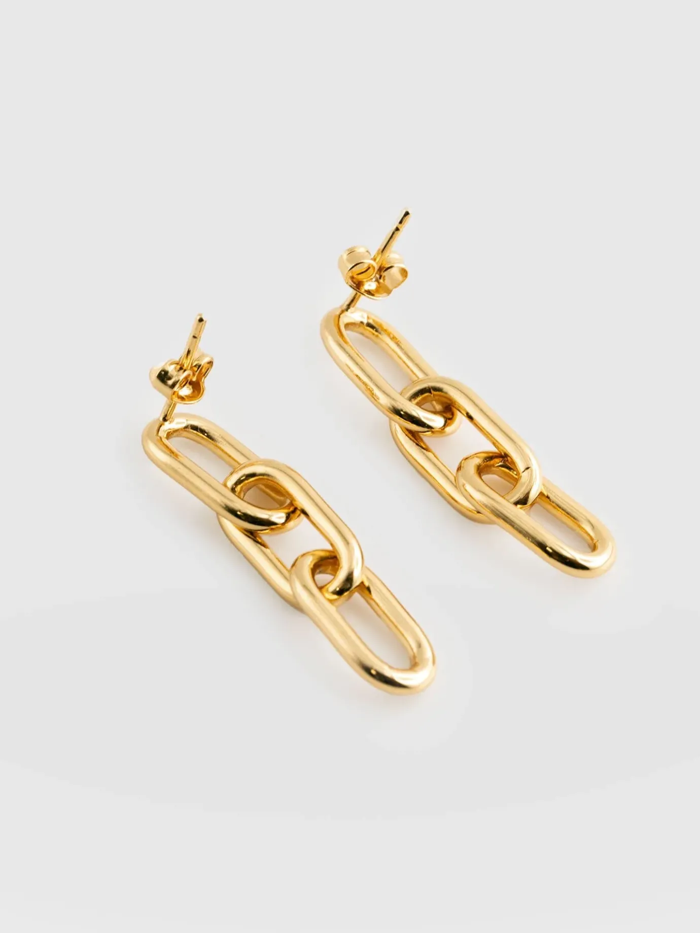 Gold Jewelry|Earrings|Saint and Sofia Cable Chain Drop Earrings - Gold