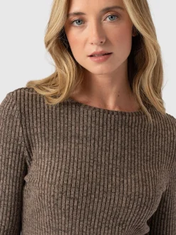 T-shirts & Tanks|Saint and Sofia Callie Fluted Tee - Beige
