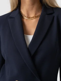 Coats & Jackets|Blazers|Saint and Sofia Cambridge Blazer - Navy Crepe