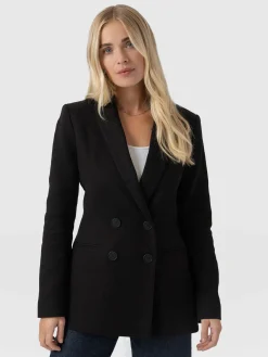 Coats & Jackets|Blazers|Saint and Sofia Cambridge Blazer Crepe - Black