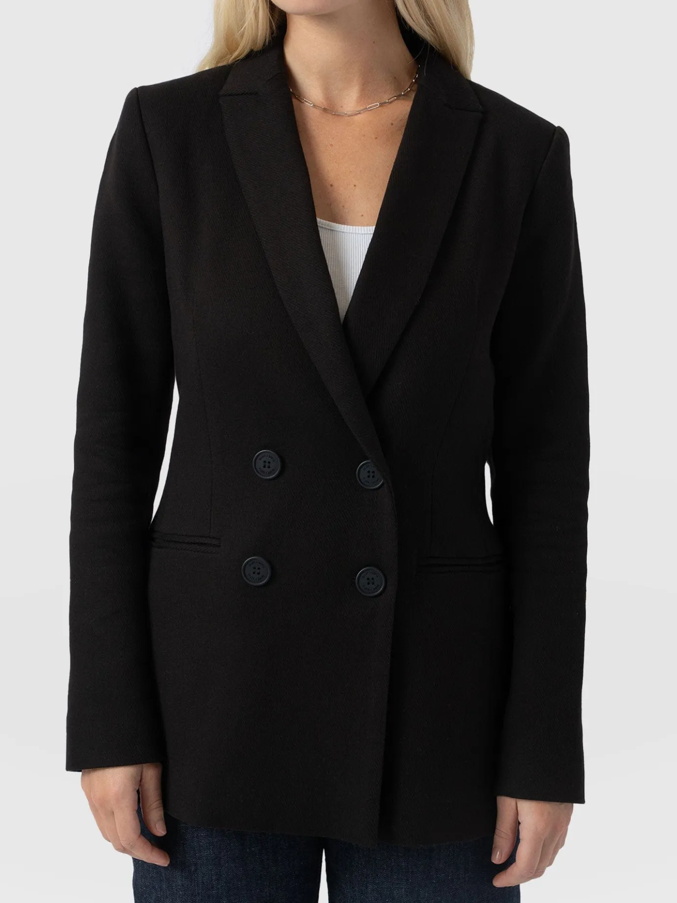 Coats & Jackets|Blazers|Saint and Sofia Cambridge Blazer Crepe - Black