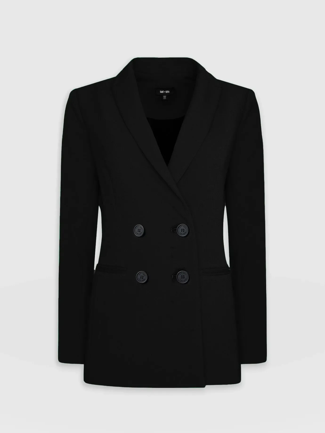 Coats & Jackets|Blazers|Saint and Sofia Cambridge Blazer Crepe - Black