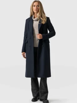 Coats & Jackets|Saint and Sofia Cambridge Coat - Navy Chevron