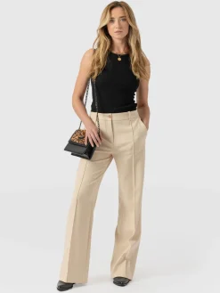 Pants|Saint and Sofia Cambridge Tailored Wide Leg Pant - Beige