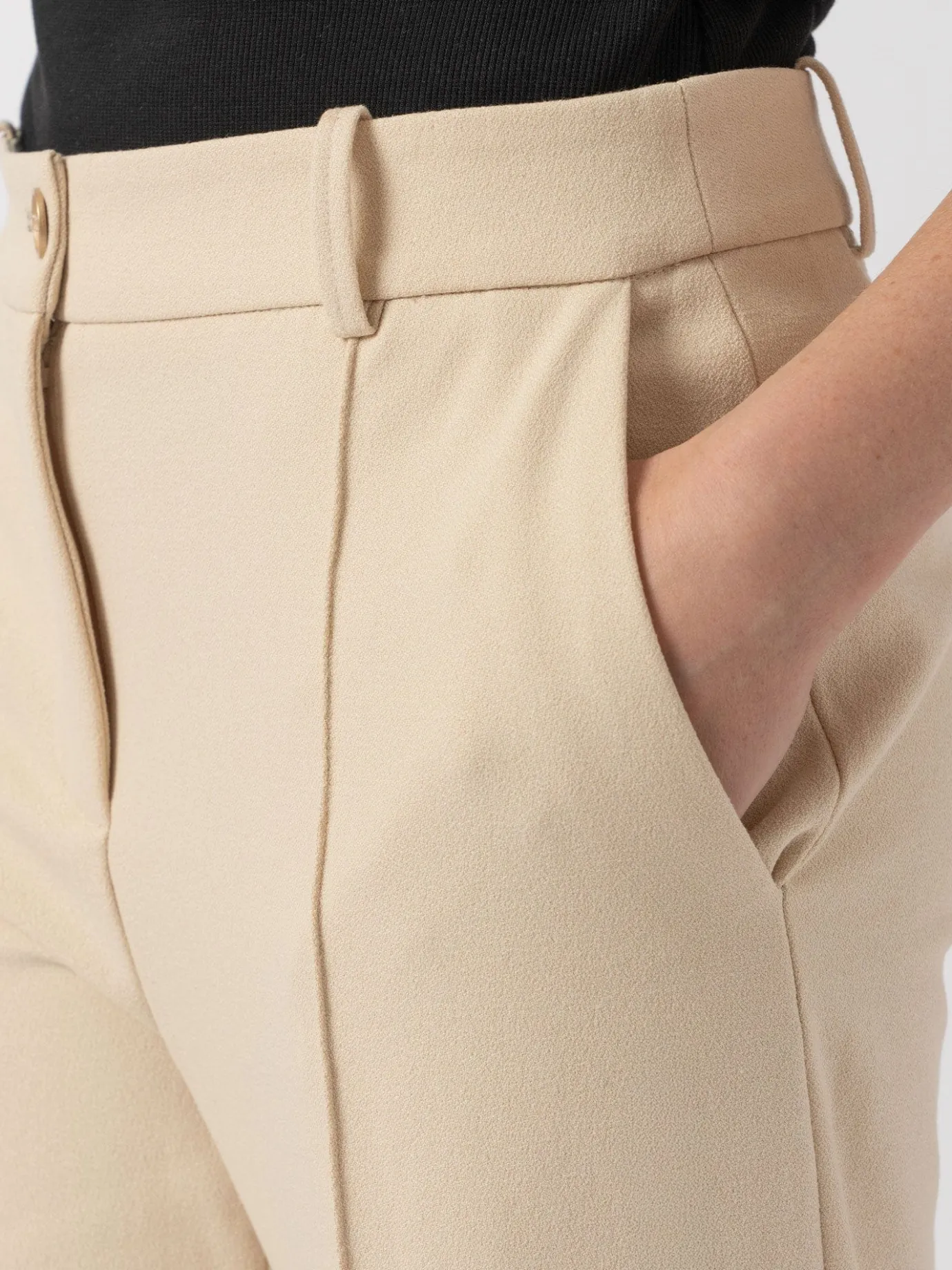 Pants|Saint and Sofia Cambridge Tailored Wide Leg Pant - Beige