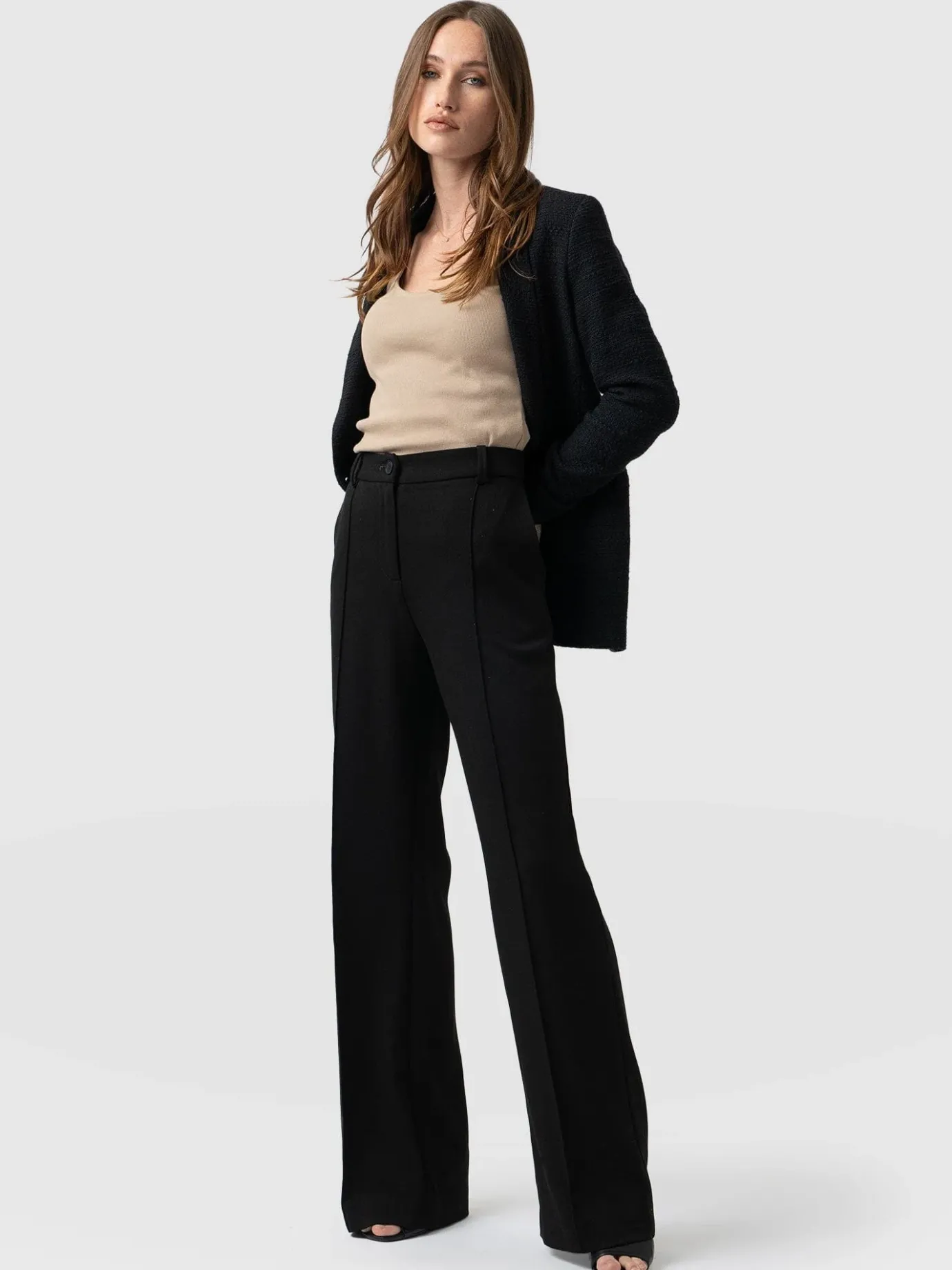 Pants|Saint and Sofia Cambridge Tailored Wide Leg Pant - Black