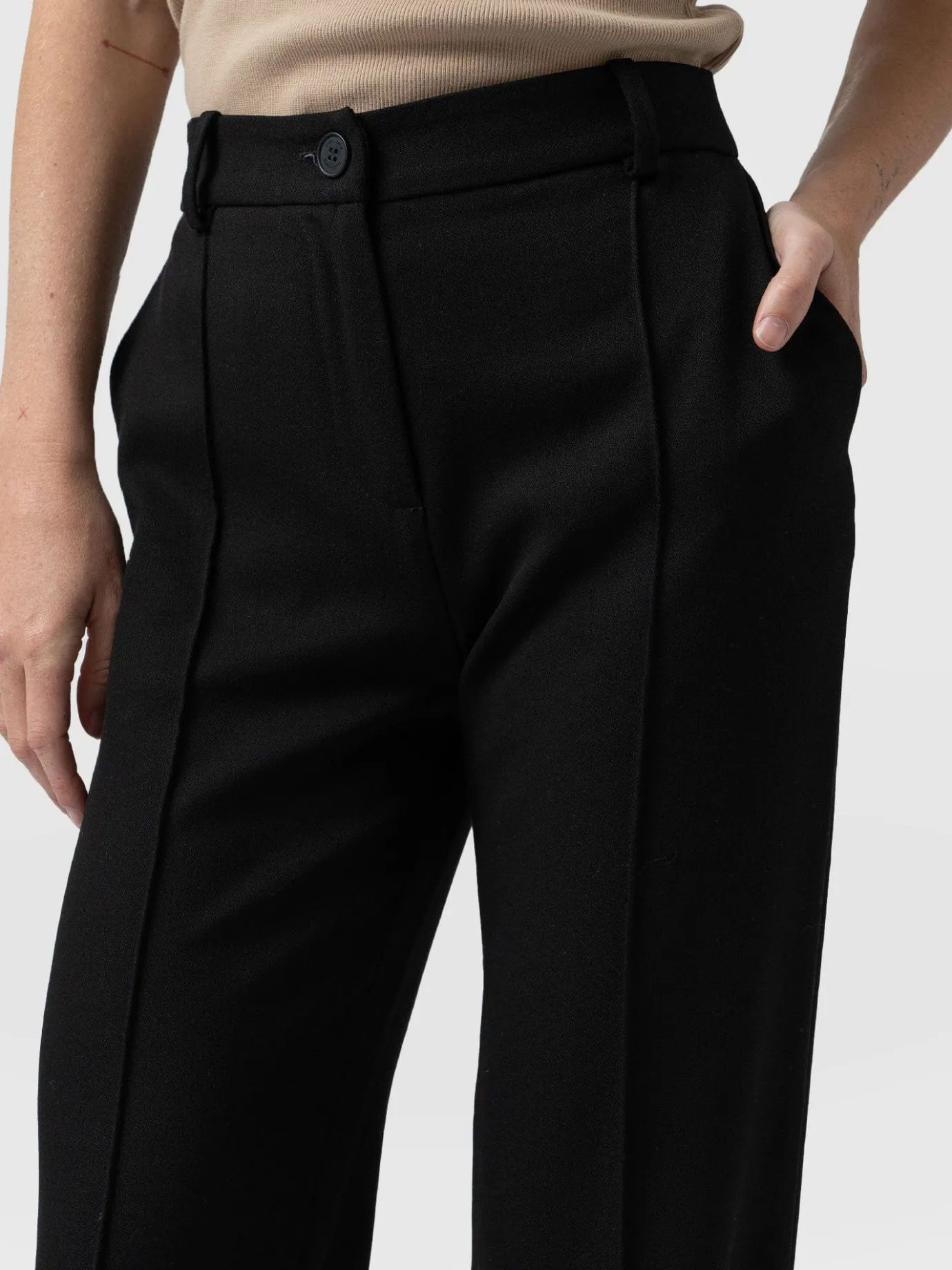 Pants|Saint and Sofia Cambridge Tailored Wide Leg Pant - Black