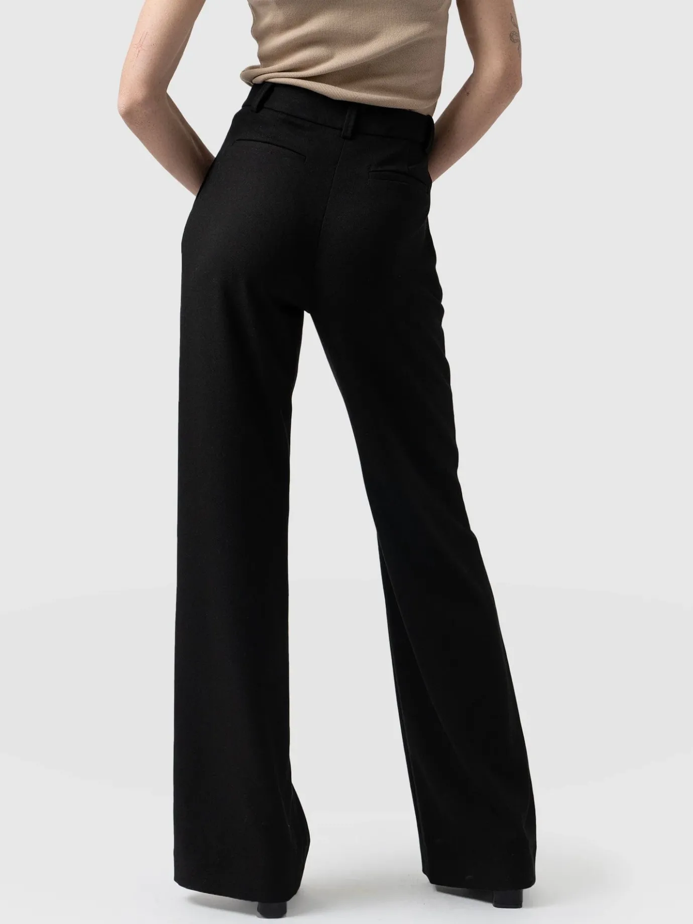 Pants|Saint and Sofia Cambridge Tailored Wide Leg Pant - Black