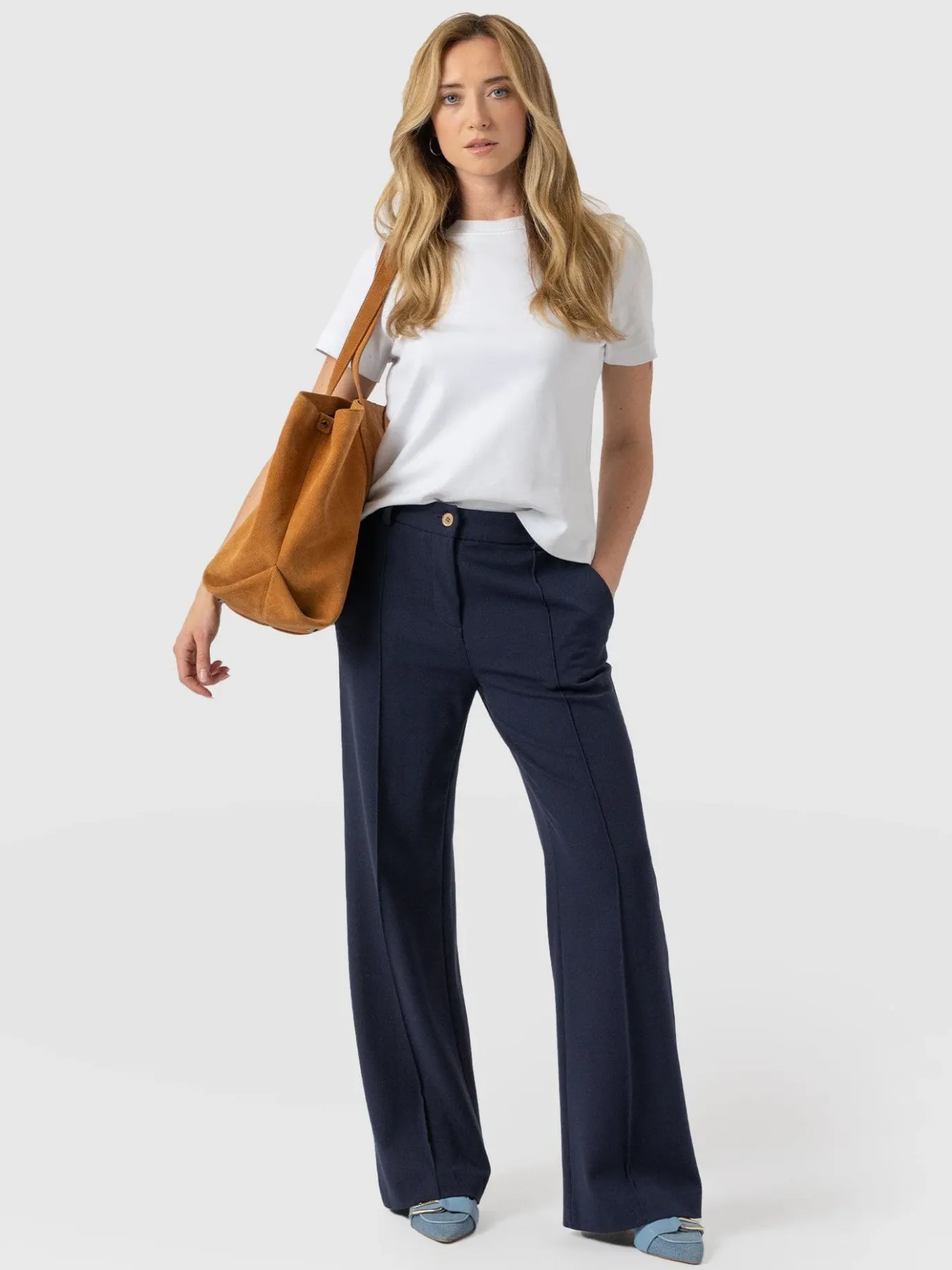 Pants|Saint and Sofia Cambridge Tailored Wide Leg Pant - Navy
