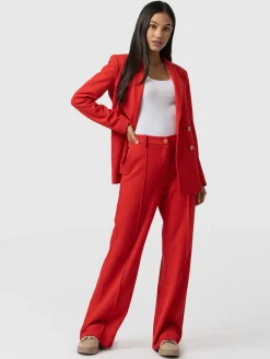 Pants|Saint and Sofia Cambridge Tailored Wide Leg Pant - Red