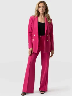 Pants|Saint and Sofia Cambridge Tailored Wide Leg Pant - Hot Pink