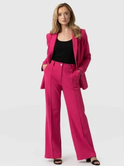 Pants|Saint and Sofia Cambridge Tailored Wide Leg Pant - Hot Pink