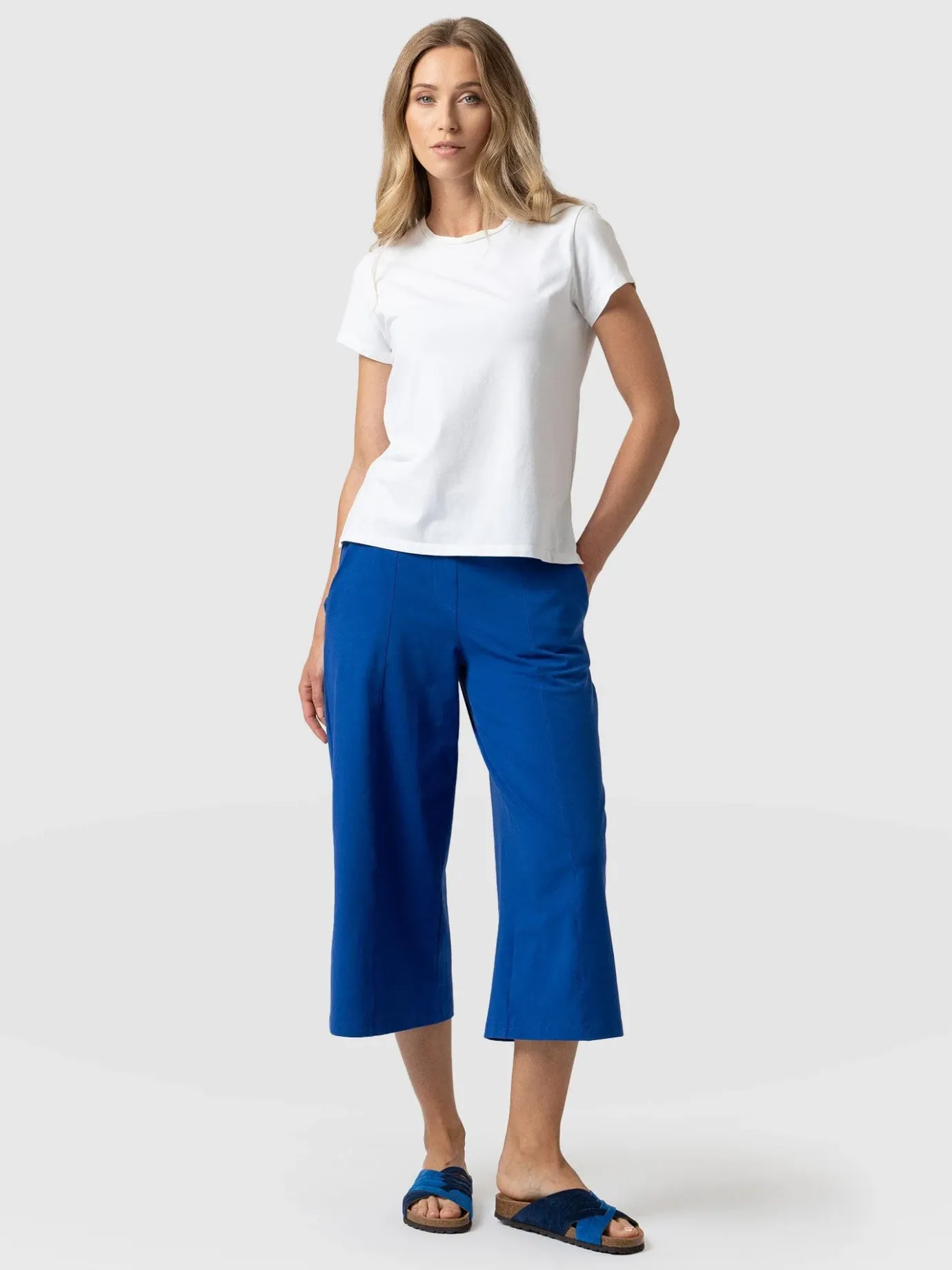 Shorts|Saint and Sofia Cara Wide Leg Culotte - Blue