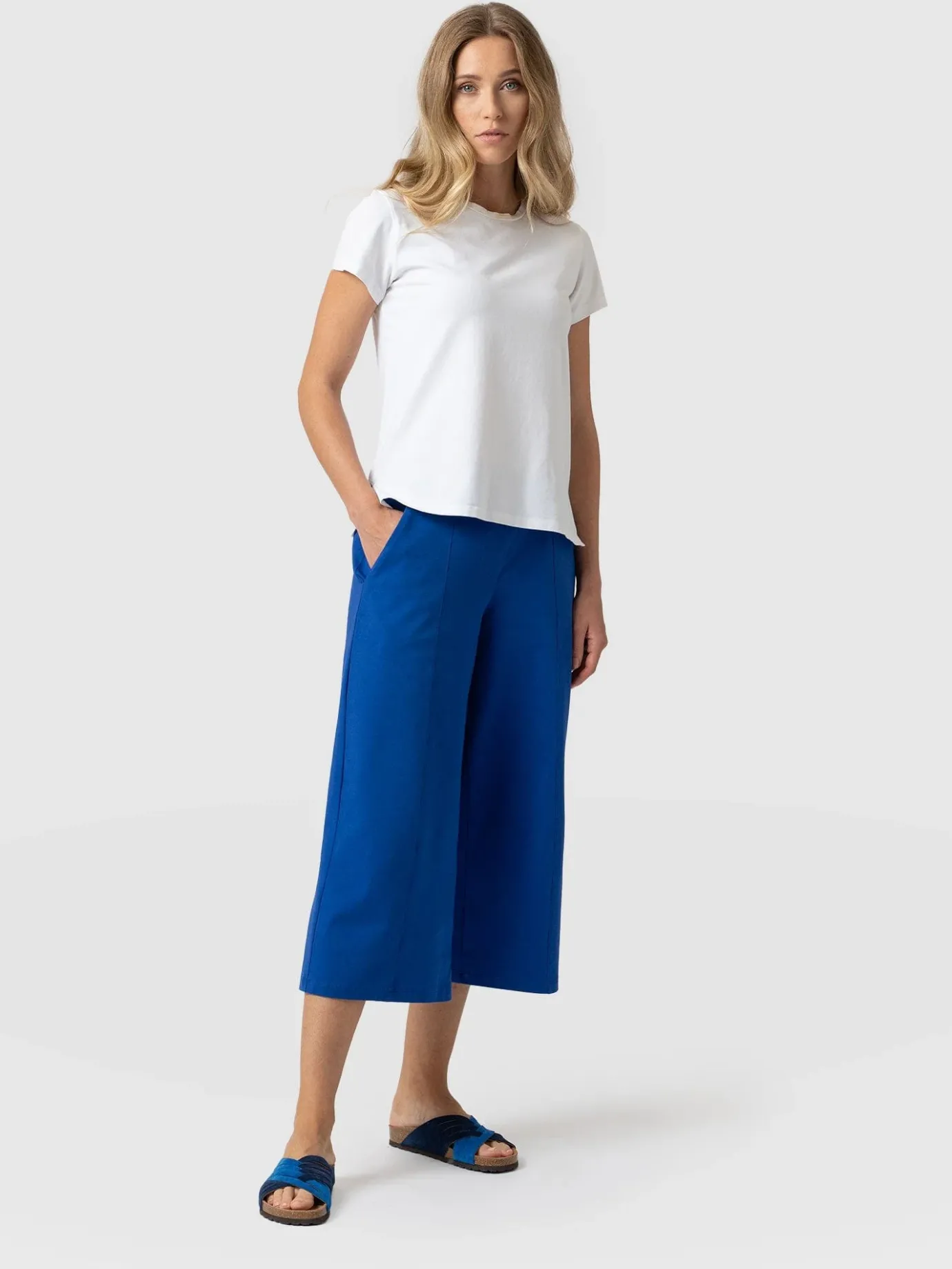 Shorts|Saint and Sofia Cara Wide Leg Culotte - Blue