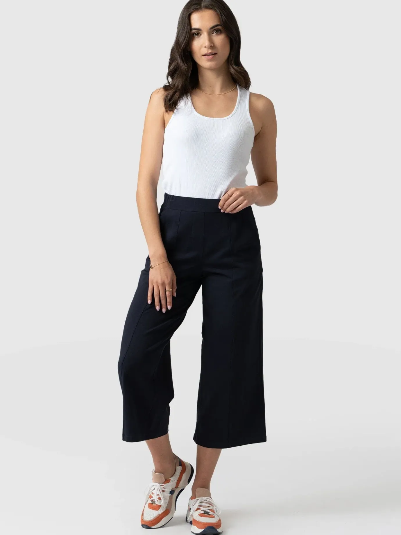 Shorts|Saint and Sofia Cara Wide Leg Culotte - Navy