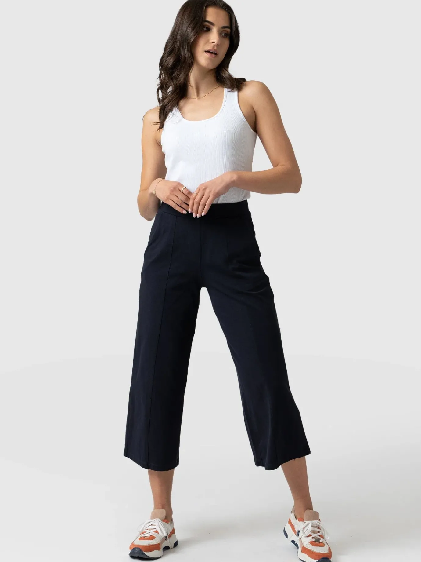 Shorts|Saint and Sofia Cara Wide Leg Culotte - Navy