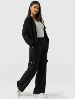 Pants|Saint and Sofia Cargo Chelsea Wide Leg Pant - Black