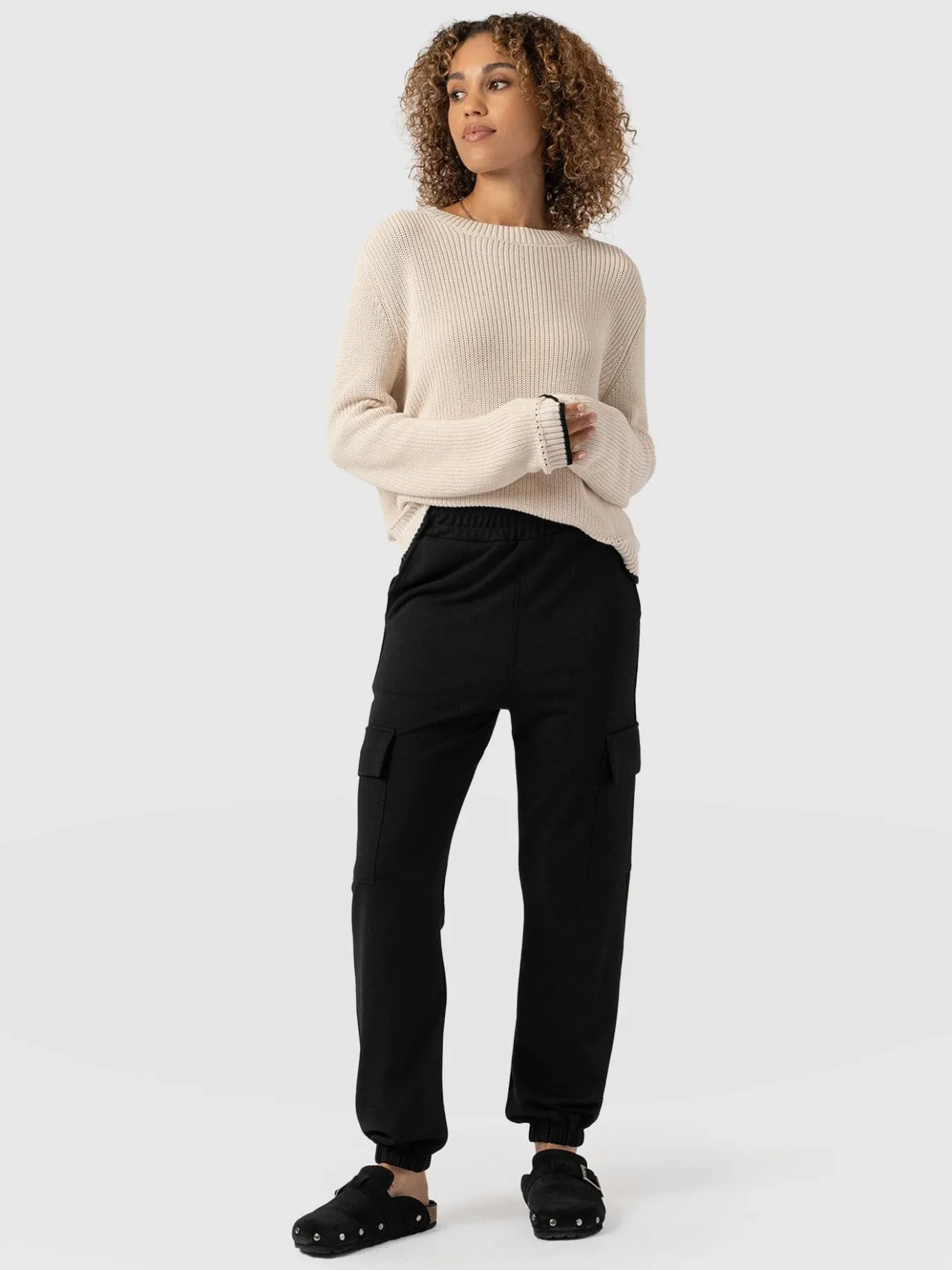 Pants|Saint and Sofia Cargo Tapered Pant - Black