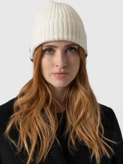 Scarves & Hats|Accessories|Saint and Sofia Cashmere Beanie - Cream/Black