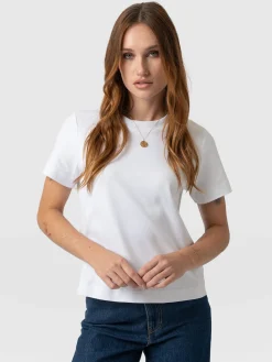 T-shirts & Tanks|Saint and Sofia Chelsea Crew Neck Tee - White