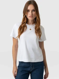 T-shirts & Tanks|Saint and Sofia Chelsea Crew Neck Tee - White