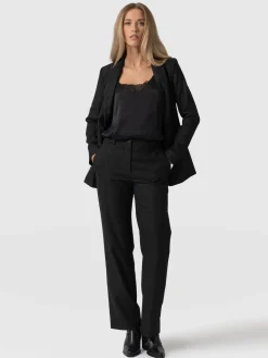 Pants|Saint and Sofia Chester Straight Leg Pant - Black Pinstripe