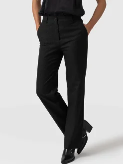 Pants|Saint and Sofia Chester Straight Leg Pant - Black Pinstripe