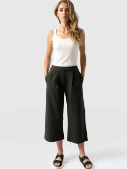 Shorts|Saint and Sofia City Culotte - Khaki Pleats