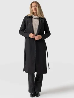 Coats & Jackets|Saint and Sofia Classic Trench Coat - Black