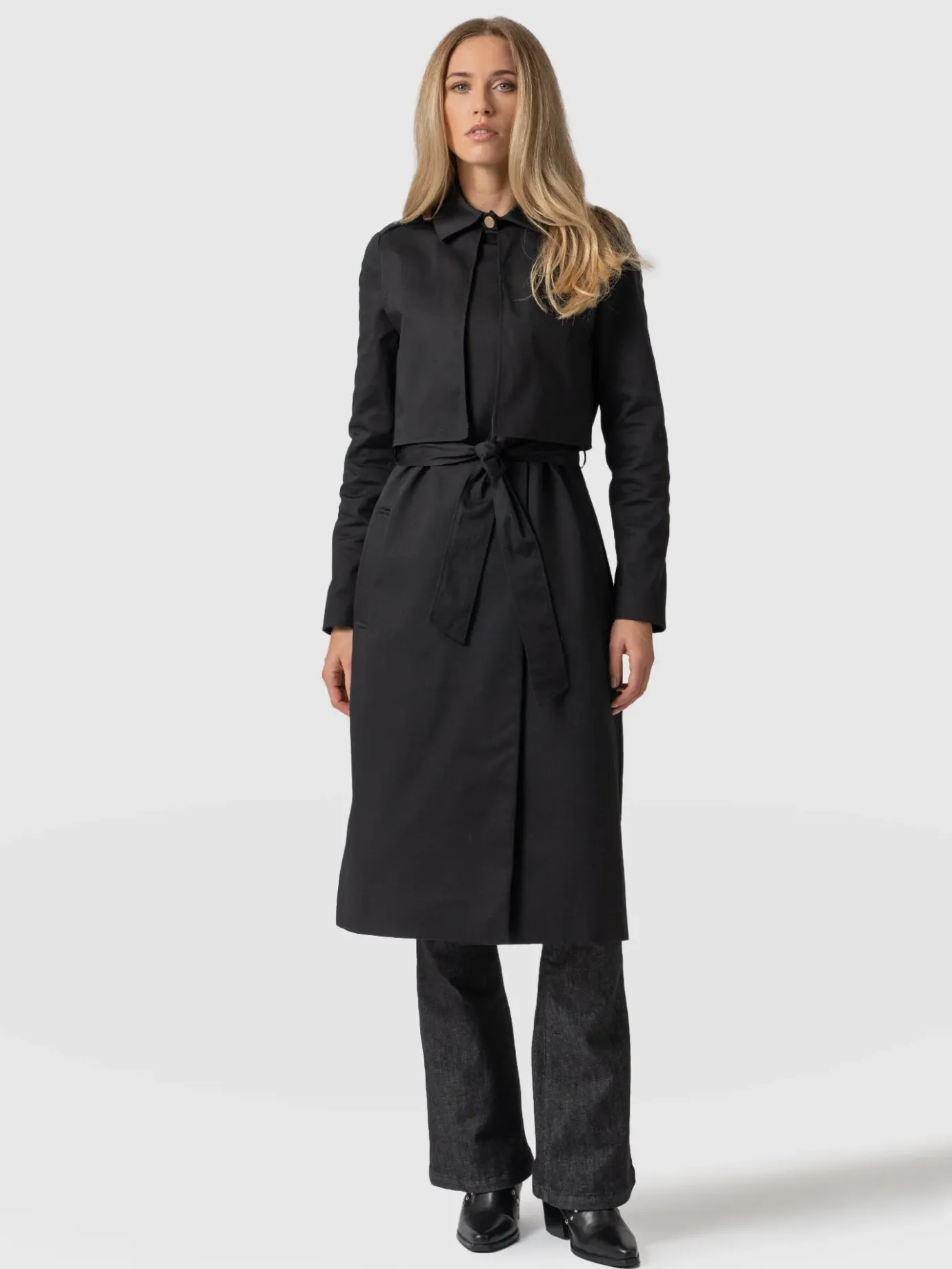 Coats & Jackets|Saint and Sofia Classic Trench Coat - Black