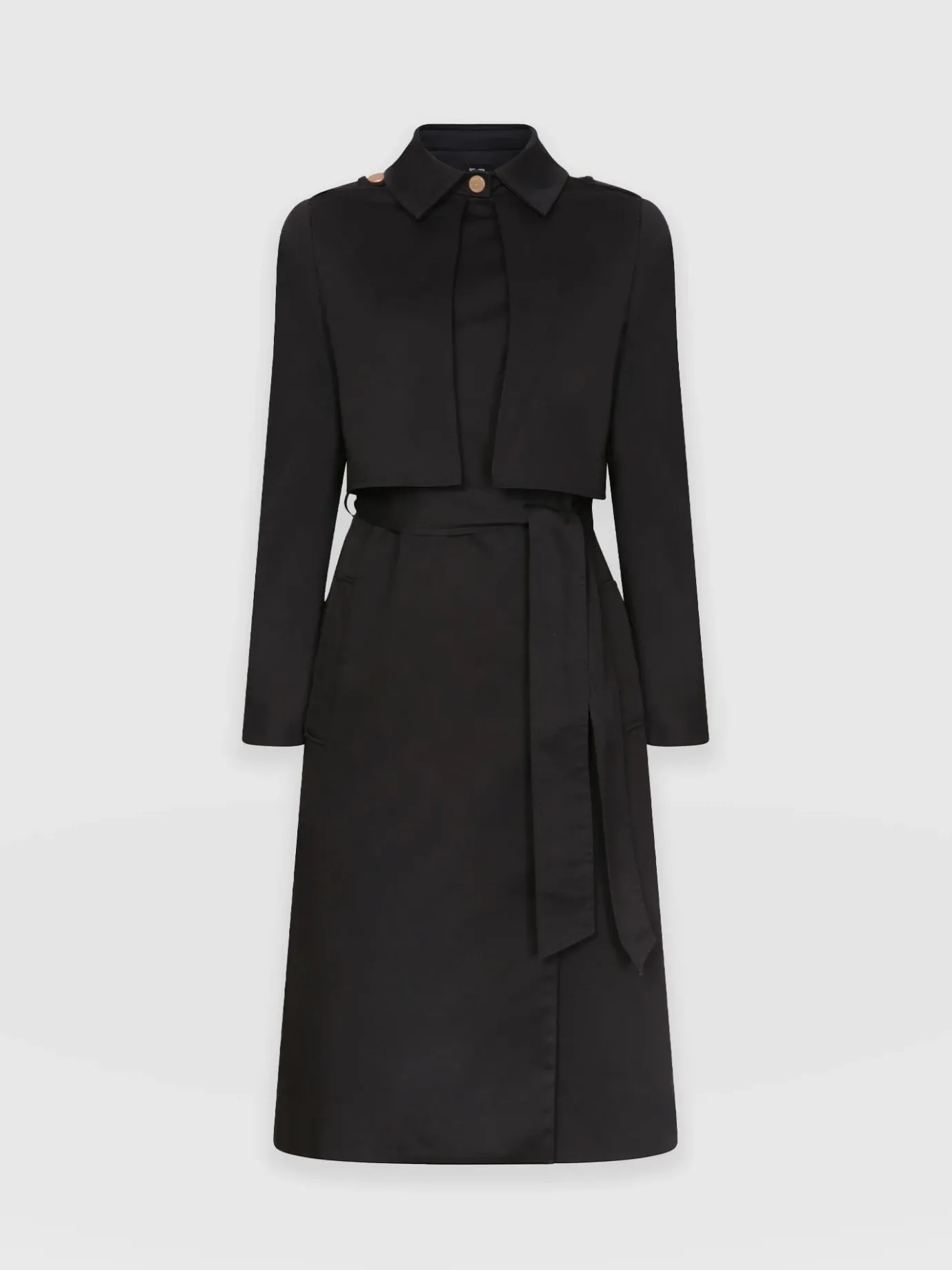 Coats & Jackets|Saint and Sofia Classic Trench Coat - Black