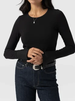 T-shirts & Tanks|Saint and Sofia Connie Cuff Tee - Black