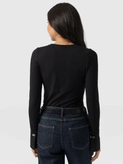 T-shirts & Tanks|Saint and Sofia Connie Cuff Tee - Black