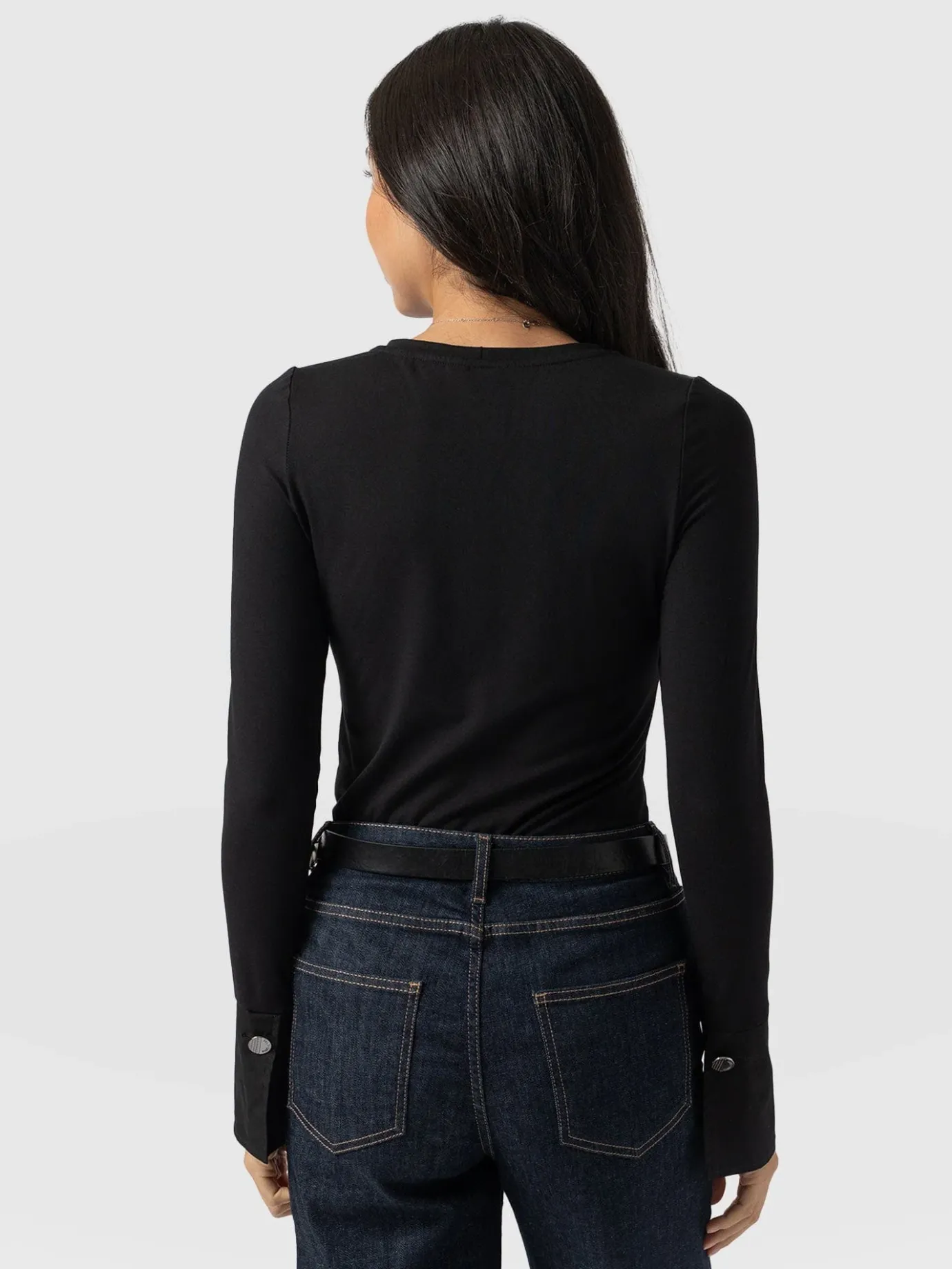 T-shirts & Tanks|Saint and Sofia Connie Cuff Tee - Black