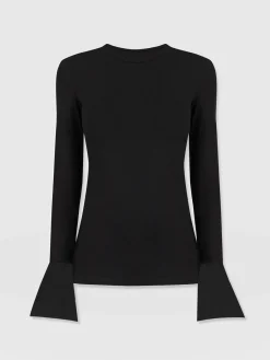 T-shirts & Tanks|Saint and Sofia Connie Cuff Tee - Black
