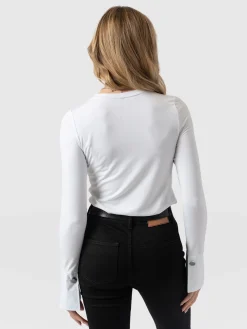 T-shirts & Tanks|Saint and Sofia Connie Cuff Tee - White