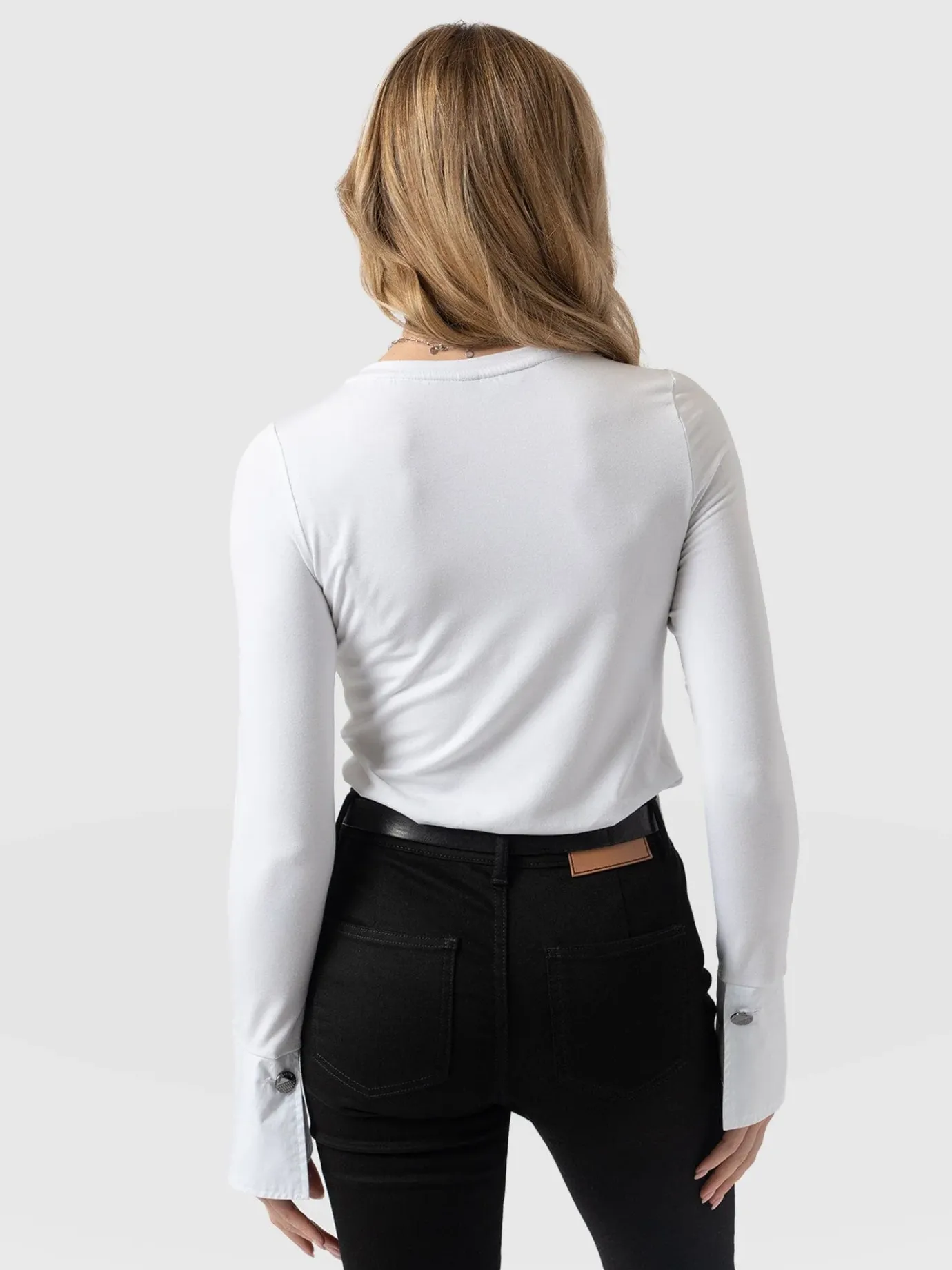 T-shirts & Tanks|Saint and Sofia Connie Cuff Tee - White