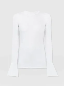 T-shirts & Tanks|Saint and Sofia Connie Cuff Tee - White