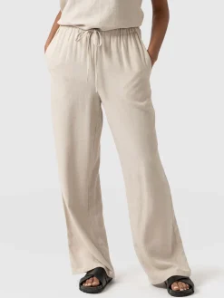 Pants|Saint and Sofia Corinne Linen Pant - Oatmeal