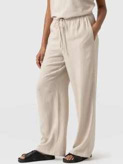 Pants|Saint and Sofia Corinne Linen Pant - Oatmeal