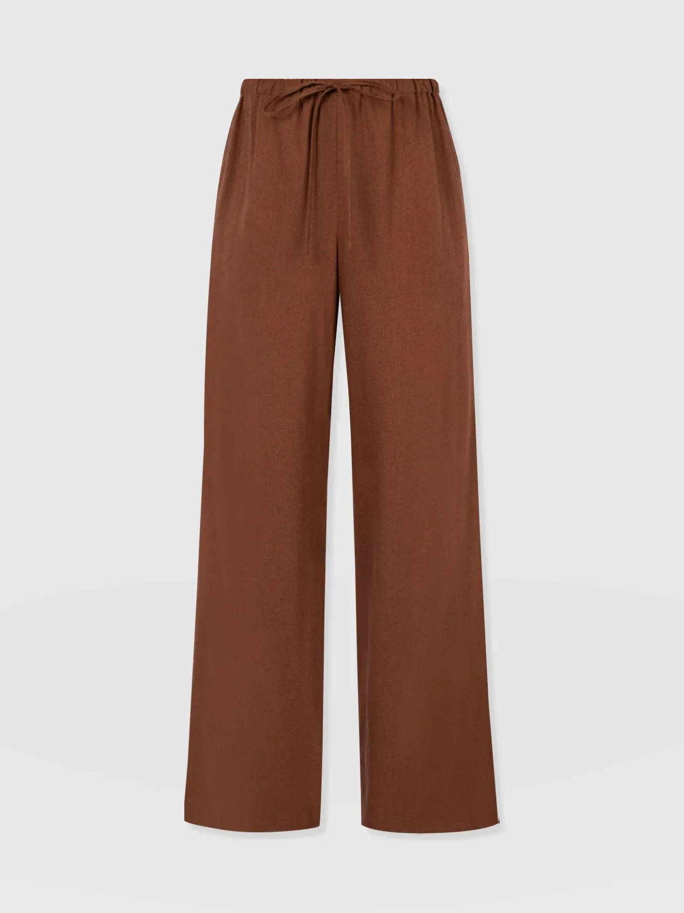 Pants|Saint and Sofia Corinne Linen Pant - Russet Brown