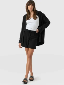 Shorts|Saint and Sofia Corinne Linen Short - Black