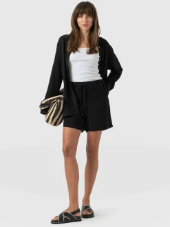 Shorts|Saint and Sofia Corinne Linen Short - Black