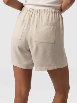Shorts|Saint and Sofia Corinne Linen Short - Oatmeal