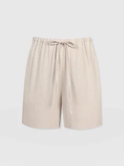 Shorts|Saint and Sofia Corinne Linen Short - Oatmeal